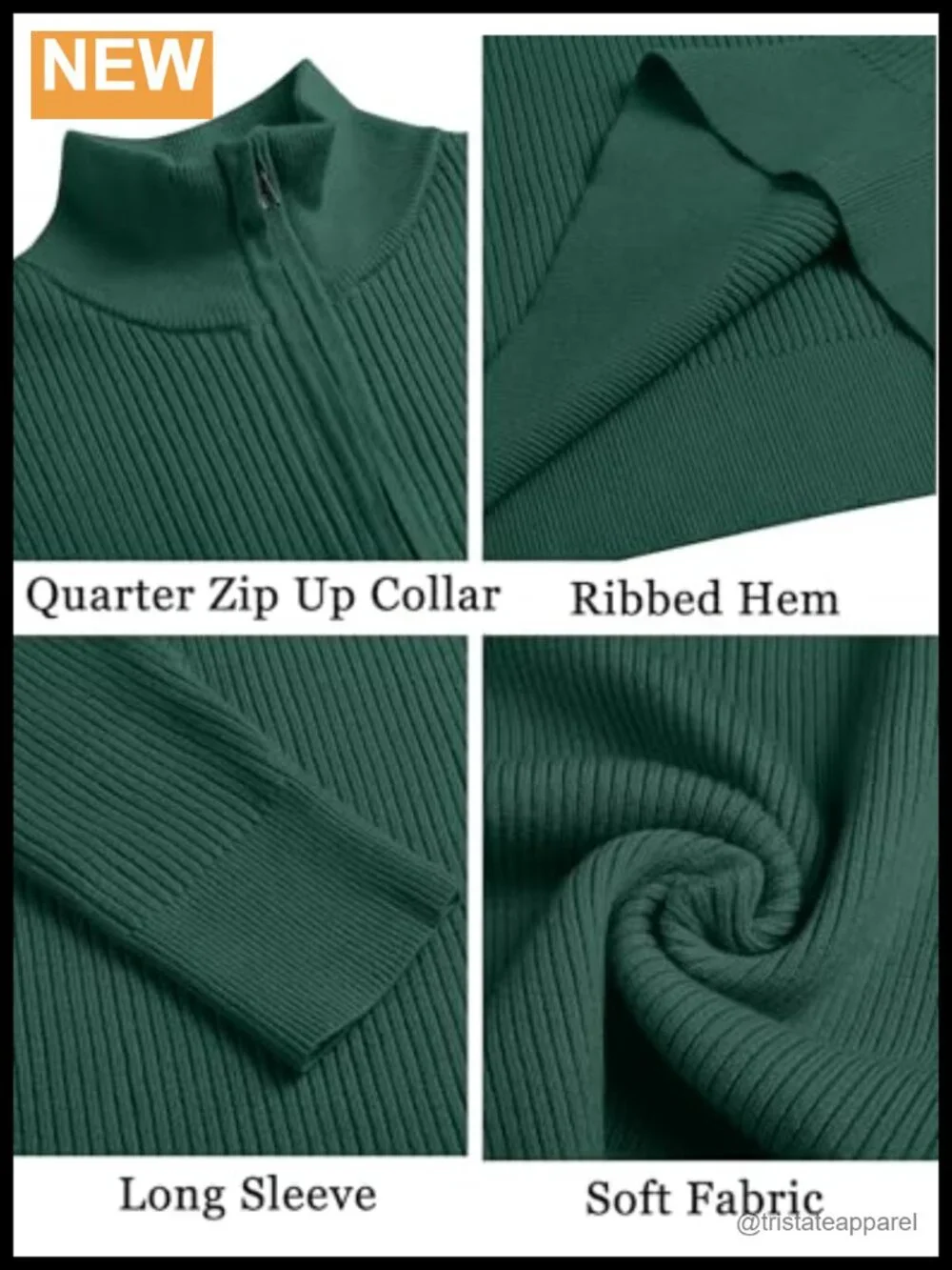 Quarter Zip Slim Fit Mock Neck Pullover Sweater Knitted